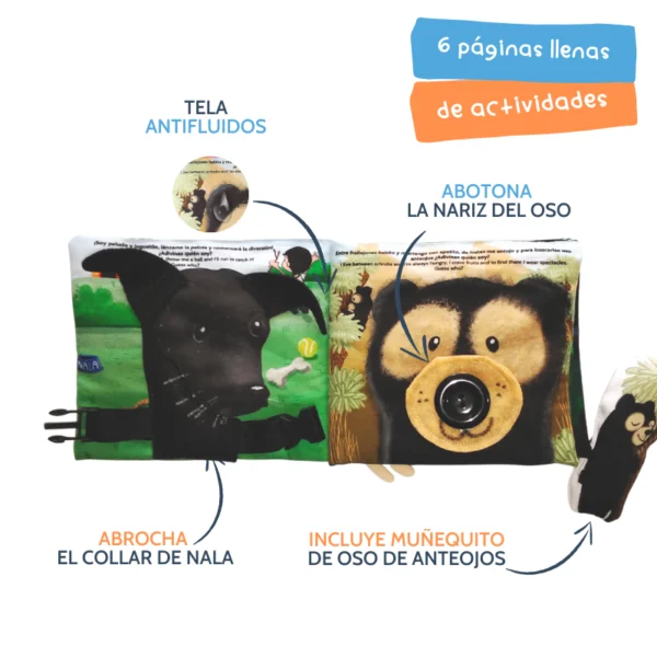 Libro de actividades: El quietbook de los animales Bebés +12m - Imagen 3