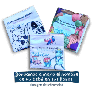nombre bordado del bebe en los libros