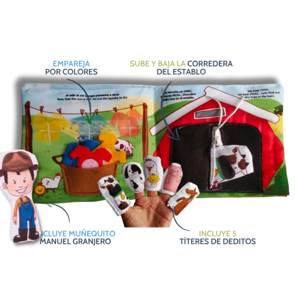 Libro de actividades: Un día en la granja Niños +3años - Imagen 4